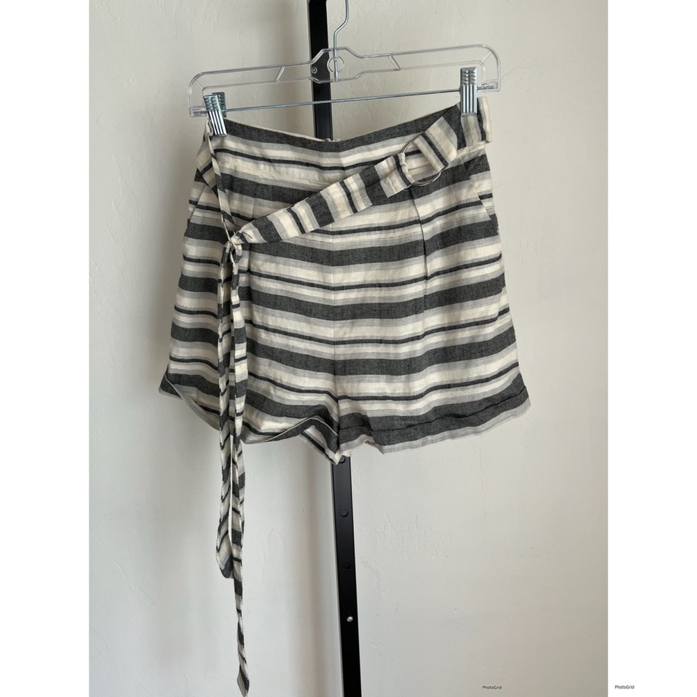 Majorelle Blue Stripe Belted Shorts